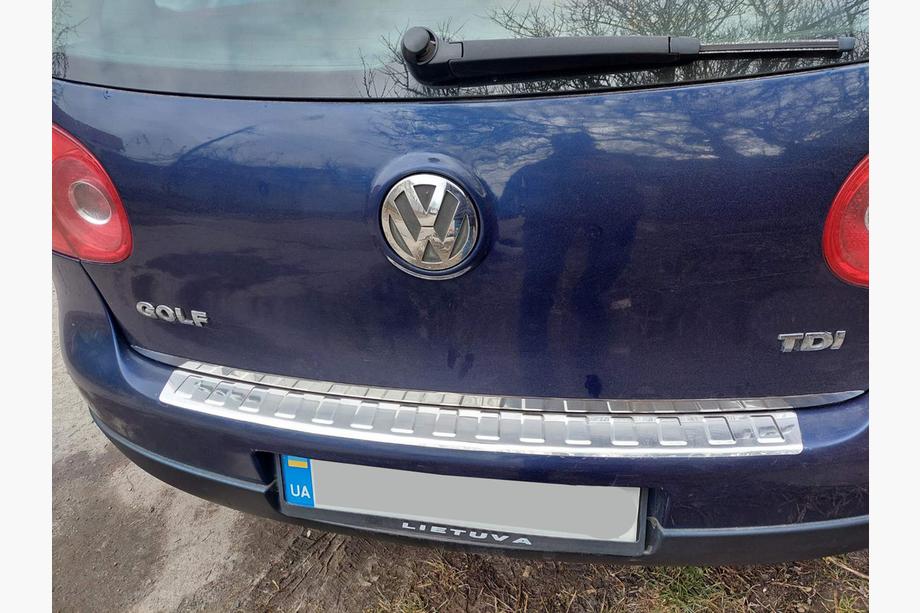 Volkswagen Golf 5 2003-2009 рр. Накладки на задній бампер Carmos (нерж.) HB Фото 7
