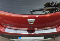 Renault Sandero 2007-2013 рр. Накладка на задній бампер Carmos V1 (нерж) фото 1