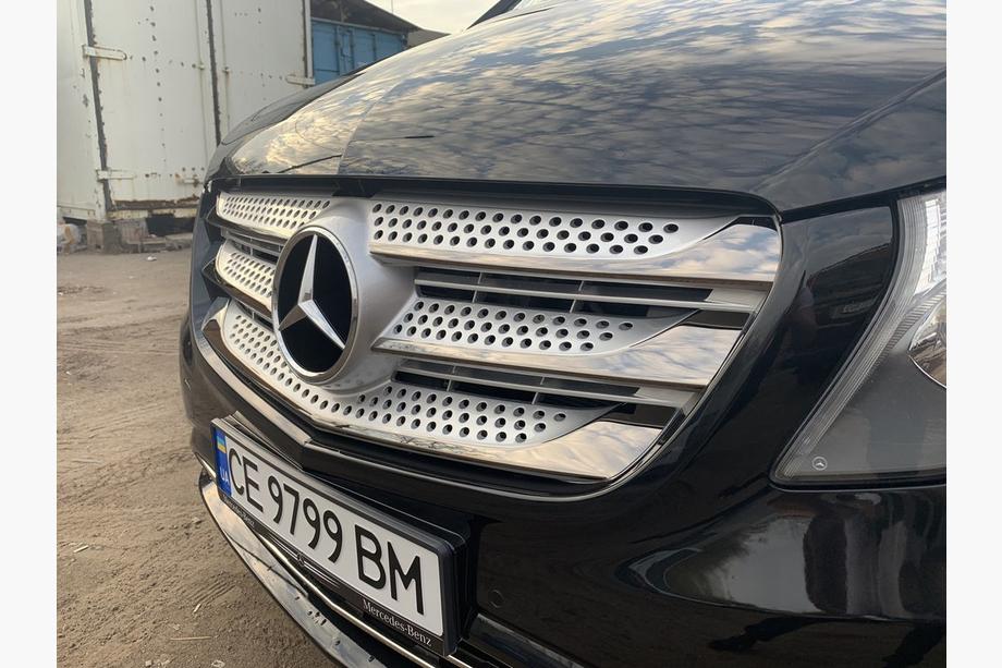 Mercedes Vito/V-class W447 2014- рр. Накладки на решітку 2014-2020 (5 шт, BlackChrome) Фото 2
