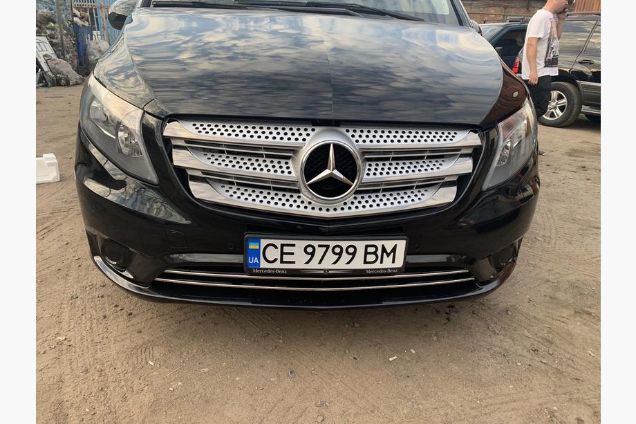 Mercedes Vito/V-class W447 2014- рр. Накладки на решітку 2014-2020 (5 шт, BlackChrome) Фото 5