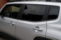 Jeep Renegade 2014- рр. Окантовка вікон Чорний Хром (6 шт, нерж.) фото 1
