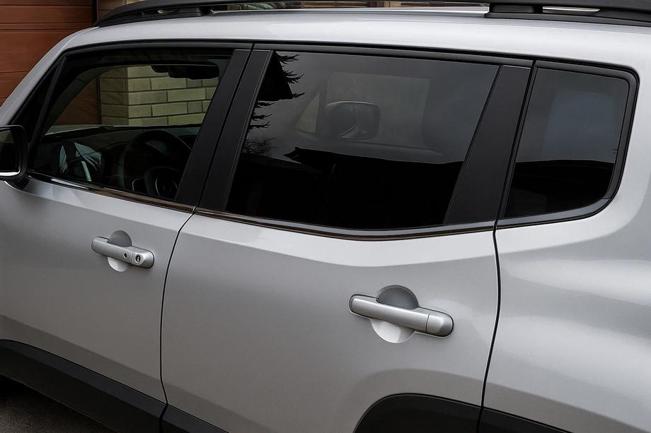 Jeep Renegade 2014- рр. Окантовка вікон Чорний Хром (6 шт, нерж.) Image