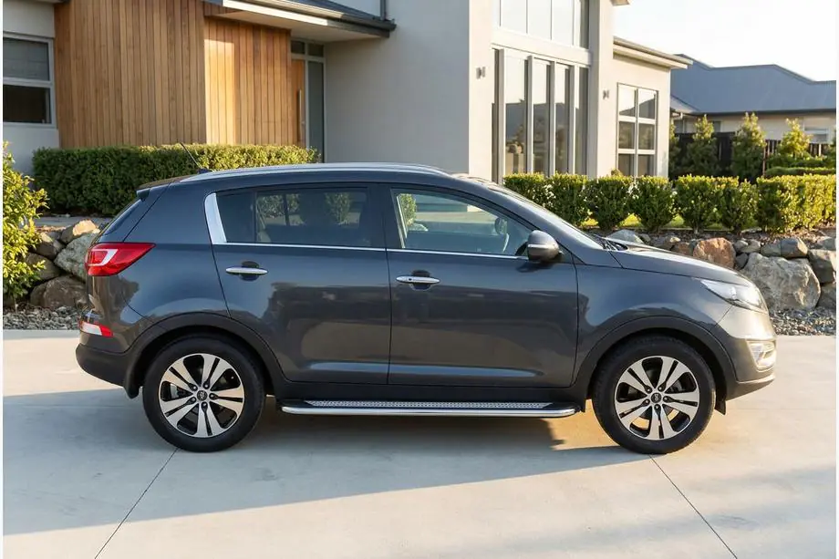 Kia Sportage 2010-2015 рр. Бокові пороги Maydos V2 (2 шт., алюміній ↗ нерж) Фото 1