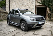 Dacia Duster 2008-2018 рр. Бокові пороги Maydos V2 (2 шт., алюміній ↗ нерж) фото 1