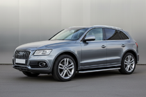 Audi Q5 2008-2017 рр. Бокові пороги Maydos V2 (2 шт., Алюміній ↗ нерж) фото 1