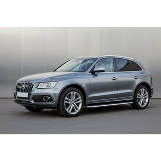 Бокові пороги Maydos V2 (2 шт., Алюміній ↗ нерж) Audi Q5 2008-2017 рр. фото 1