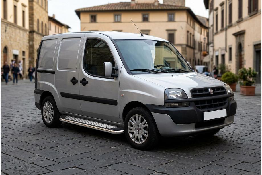 Fiat Doblo I 2001-2005 рр. Бокові пороги Maydos V2 (2 шт., алюміній ↗ нерж) Фото 1