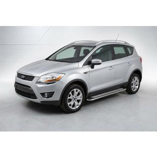 Бокові пороги Maydos V2 (2 шт., алюміній ↗ нерж) Ford Kuga 2008-2013 рр. фото 1