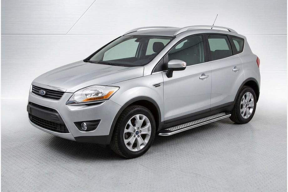 Ford Kuga 2008-2013 рр. Бокові пороги Maydos V2 (2 шт., алюміній ↗ нерж) Фото 1