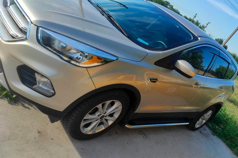 Ford Kuga/Escape 2013-2019 рр. Бокові пороги Maydos V2 (2 шт., Алюміній + нерж) Фото 5