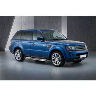 Бокові пороги Maydos V2 (2 шт., алюміній ↗ нерж) Range Rover Sport 2005-2013 рр. фото 1