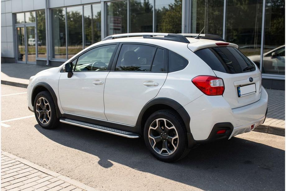Subaru XV 2011-2017 рр. Бокові пороги Maydos V2 (2 шт., алюміній ↗ нерж) Фото 1