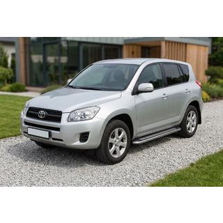Бокові пороги Maydos V2 (2 шт., алюміній ↗ нерж) Toyota Rav 4 2006-2013 рр. фото 1