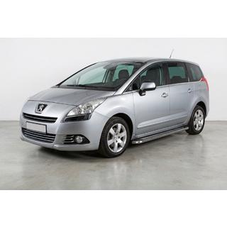 Бокові пороги Maydos V2 (2 шт., алюміній ↗ нерж) Peugeot 5008 2009-2016 рр. фото 1