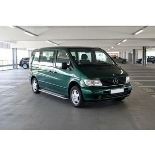 Бокові пороги Maydos V2 (2 шт., алюміній ↗ нерж) Mercedes Vito W638 1996-2003 рр. фото 1