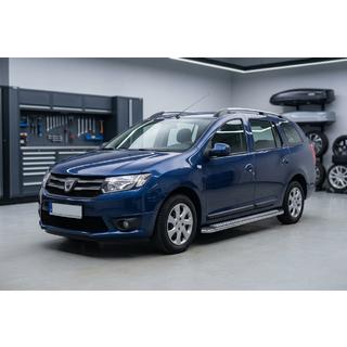 Бокові пороги Maydos V2 (2 шт., алюміній ↗ нерж) Renault Logan MCV 2013-2022 рр. фото 1