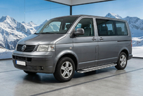 Volkswagen T5 Multivan 2003-2010 рр. Бокові пороги Maydos V2 (2 шт., алюміній ↗ нерж) Тільки на коротку базу фото 1