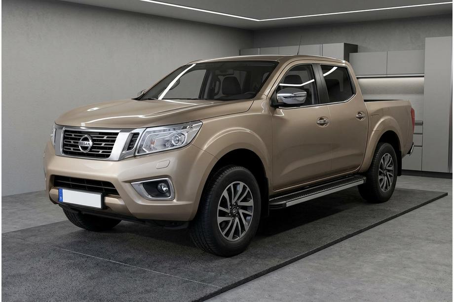 Nissan Navara/NP300 2016- рр. Бокові пороги Maya V1 (2 шт., алюміній) Фото 1