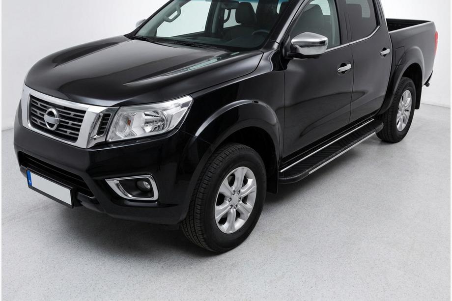 Nissan Navara/NP300 2016- рр. Бокові пороги Bosphore Grey (2 шт., алюміній) Фото 1