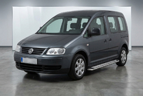 Volkswagen Caddy 2004-2010 рр. Бокові пороги Maydos V2 (2 шт., алюміній ↗ нерж) фото 1