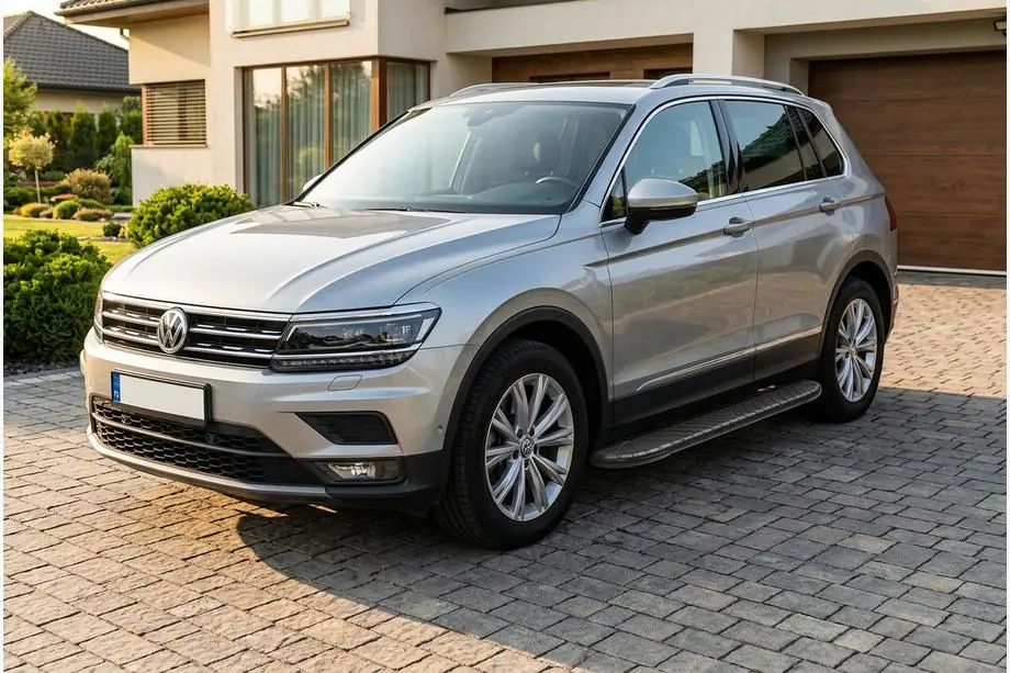 Volkswagen Tiguan 2016-2023 рр. Бокові пороги Bosphore Black (2 шт., алюміній) Фото 1