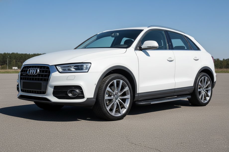 Audi Q3 2011-2019 рр. Бокові пороги Bosphore Grey (2 шт., алюміній) Image