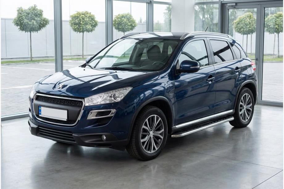Peugeot 4008 2012-2017 рр. Бокові пороги Maydos V1 (2 шт., алюміній ↗ нерж) Image