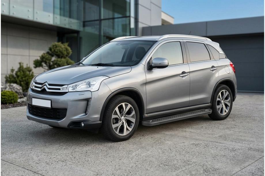 Citroen C-4 Aircross 2012-2017 рр. Бокові пороги Allmond Black (2 шт., алюміній) Фото 1