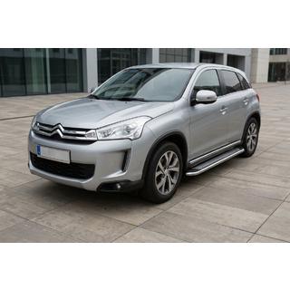 Бокові пороги Maydos V2 (2 шт., алюміній ↗ нерж) Citroen C-4 Aircross 2012-2017 рр. фото 1