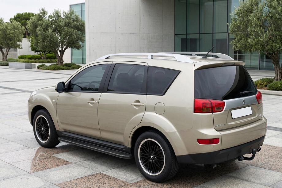 Peugeot 4007 2007-2013 рр. Бокові пороги Bosphorus Black (2 шт., алюміній) Image