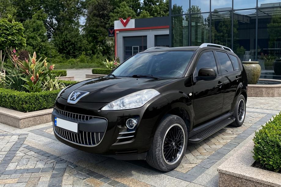 Peugeot 4007 2007-2013 рр. Бокові пороги Allmond Black (2 шт., алюміній) Image