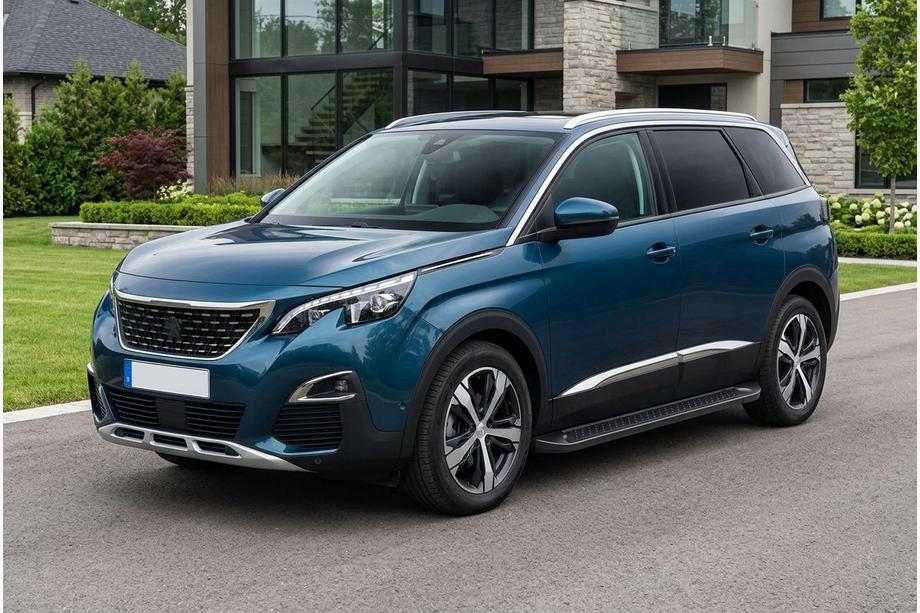 Peugeot 5008 2016-2023 рр. Бокові пороги Allmond Black (2 шт., алюміній) Image
