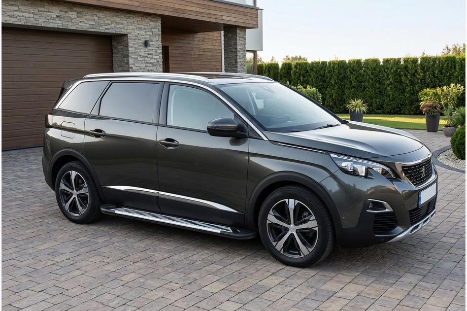 Peugeot 5008 2016-2023 рр. Бокові пороги Line (2 шт., алюміній) Image