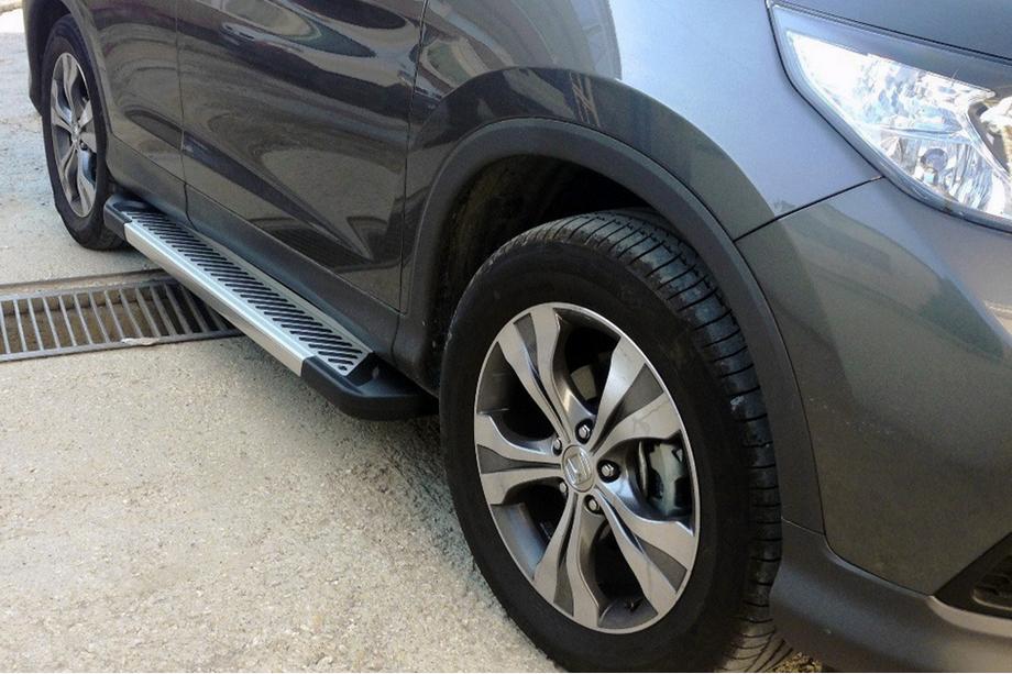 Honda CRV 2017-2022 рр. Бокові пороги Line (2 шт., алюміній) Image