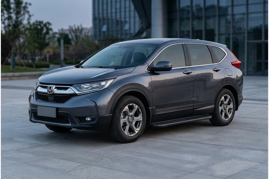Honda CRV 2017-2022 рр. Бокові пороги Bosphorus Black (2 шт., алюміній) Image