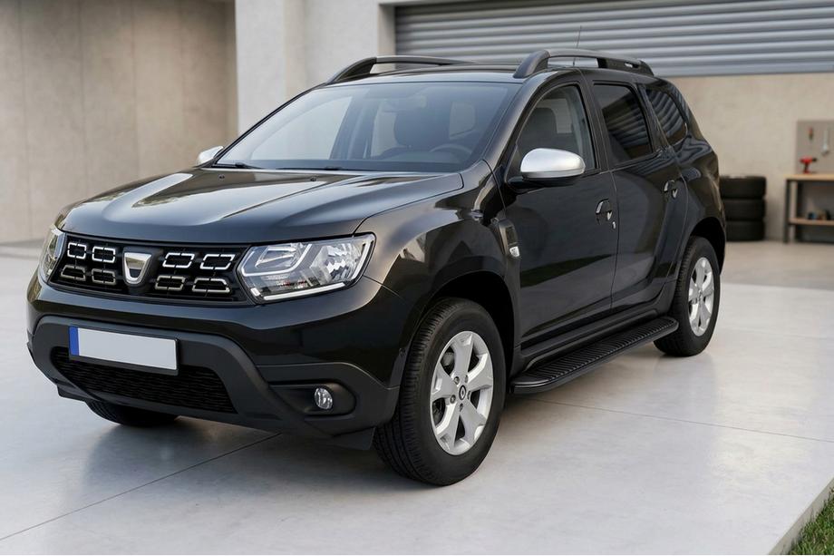 Renault Duster 2018-2024 рр. Бокові пороги Tayga Black (2 шт., алюміній) Фото 1