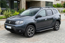 Renault Duster 2018-2024 рр. Бокові пороги Bosphore Grey (2 шт., алюміній) фото 1