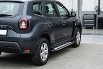 Renault Duster 2018-2024 рр. Бокові пороги Rainbow (2 шт., алюміній) фото 1
