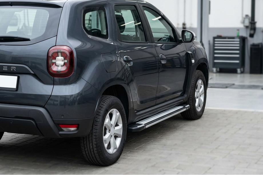 Renault Duster 2018-2024 рр. Бокові пороги Rainbow (2 шт., алюміній) Image