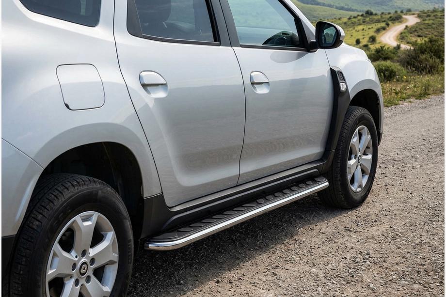 Renault Duster 2018-2024 рр. Бокові пороги Maydos V1 (2 шт., алюміній) Image