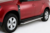 Renault Duster 2018-2024 рр. Бокові пороги Maydos V2 (2 шт., алюміній) фото 1