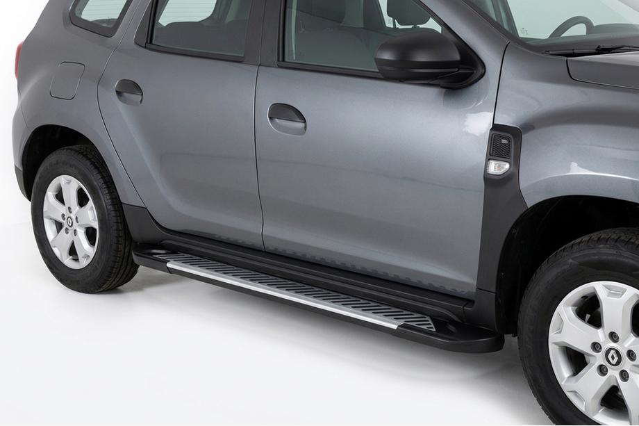 Dacia Duster 2018-2024 рр. Бокові пороги Line (2 шт., алюміній) Image