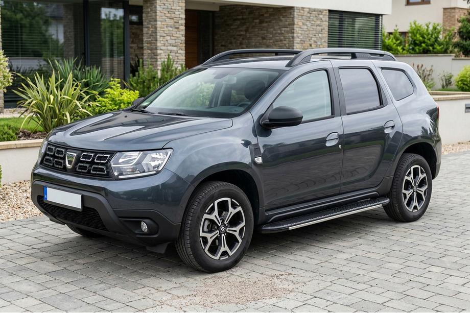 Dacia Duster 2018-2024 рр. Бокові пороги Bosphore Grey (2 шт., алюміній) Image