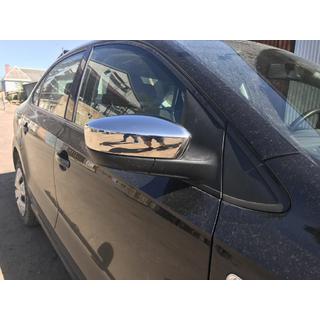 Накладки на дзеркала Sedan (2 шт., нерж) Volkswagen Polo 2010-2017 рр. фото 4