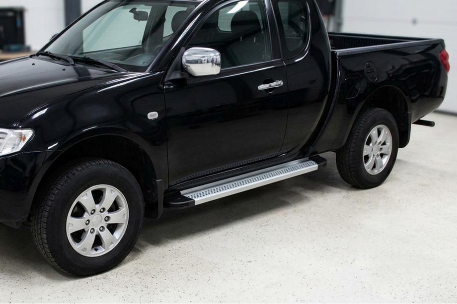 Fiat Fullback 2016- рр. Бокові пороги Maya V2 (2 шт., алюміній) Image