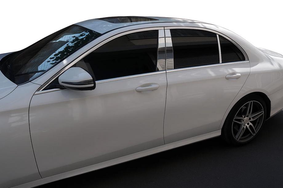 Mercedes E-сlass W213 2016-2023 рр. Накладки на стійки (нерж) Image