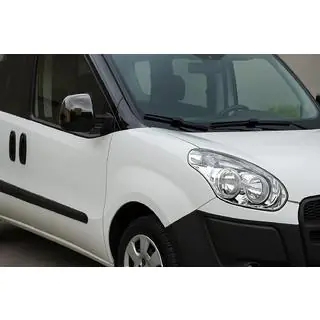 Накладки на дзеркала Чорний хром (2 шт., пласт) Fiat Doblo II 2010-2022 рр. фото 1