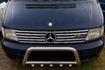 Mercedes Vito W638 1996-2003 рр. Накладки на решітку (V-class, нерж) фото 3