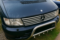 Mercedes Vito W638 1996-2003 рр. Накладки на решітку (V-class, нерж) фото 1