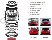 Mercedes A-class W176 2012-2018 рр. Комплект обвісів (A45 AMG) фото 3